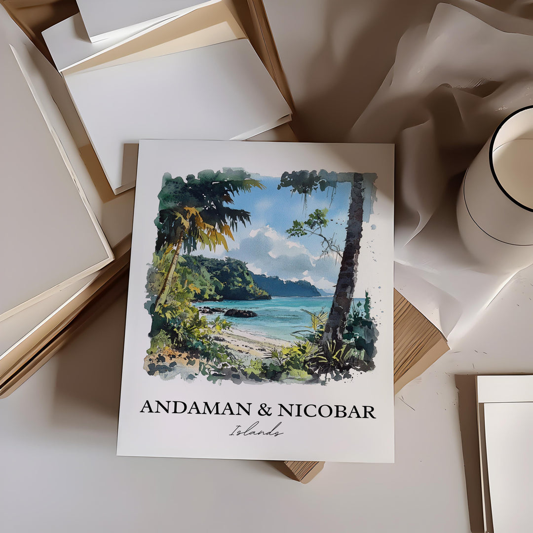 Andaman and Nicobar Wall Art, Andaman Island Print, India Watercolor, Nicobar island Gift, Travel Print, Travel Poster, Housewarming Gift