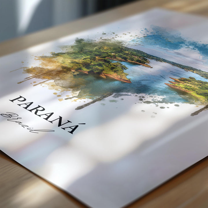 Paraná Brazil Wall Art, Paraná Print, Paraná Watercolor Art, Paraná Brazil Gift, Brazil Travel Print, Travel Poster, Housewarming Gift