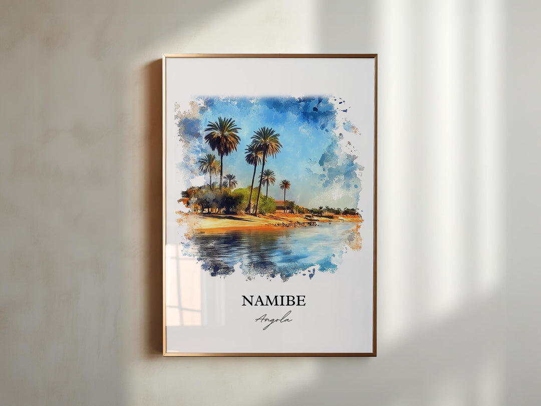 Namibe Angola Wall Art, Angola Print, Angola Watercolor Art, Namibe Gift, Travel Print, Travel Poster, Housewarming Gift