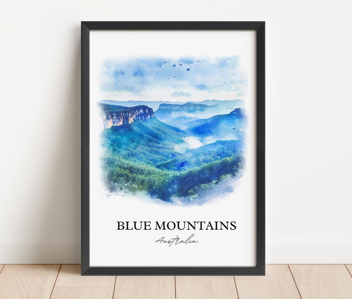 Blue Mountains Art, New South Wales Print, Australia Artwork, Blue Mountains Australia Gift, Travel Print, Travel Poster, Housewarming Gift