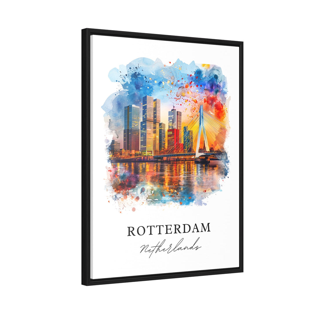 Rotterdam Wall Art, Rotterdam Print, Holland Watercolor, Rotterdam Netherlands Gift, Travel Poster, Housewarming Gift