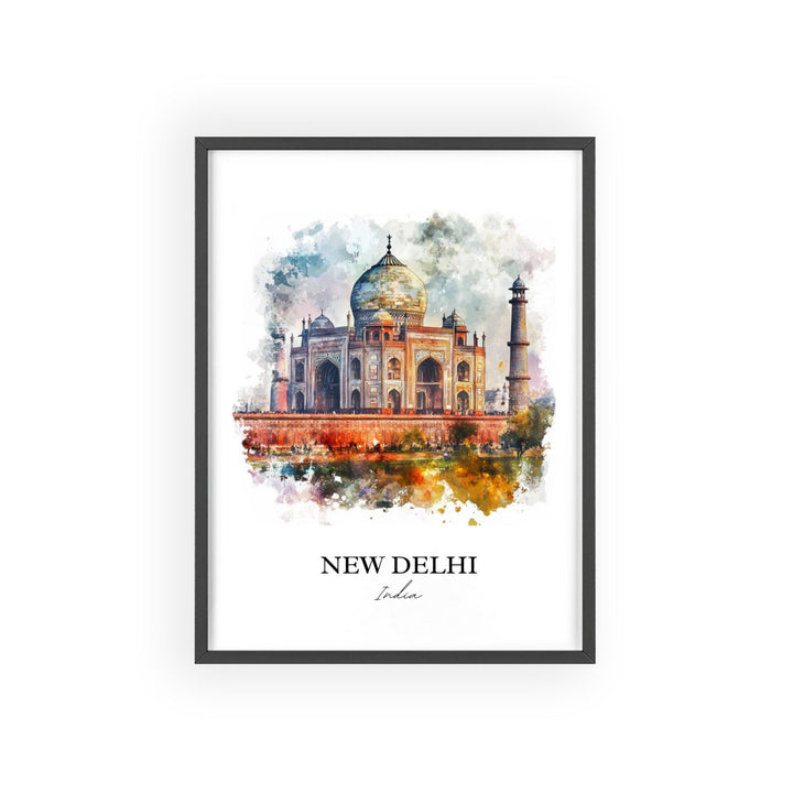 New Delhi Wall Art, New Delhi India Print, India Watercolor Art, New Delhi India Gift, Travel Print, Travel Poster, Housewarming Gift