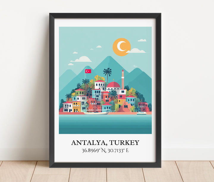 Antalya Wall Art, Antalya Travel Art, Antalya Home Decor, Antalya Turkey Gift, Turkey Travel Art, Antalya Turkey Print, Housewarming Gift