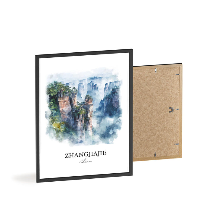 Zhangjiajie Wall Art, Hunan province Print, China Watercolor Art, Zhangjiajie Gift, Travel Print, Travel Poster, Housewarming Gift