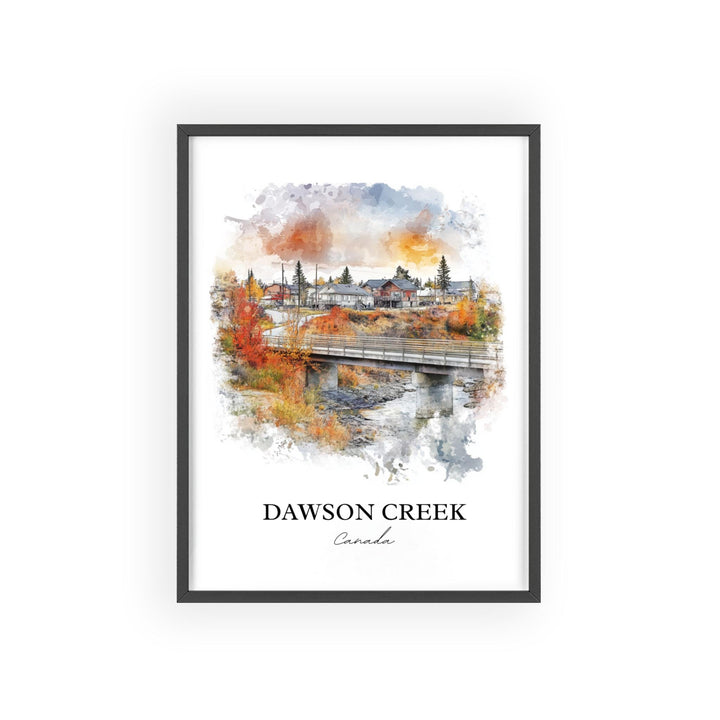 Dawson Creek Wall Art, British Columbia Print, Canada Watercolor Art, Dawson Creek Gift, Travel Print, Travel Poster, Housewarming Gift