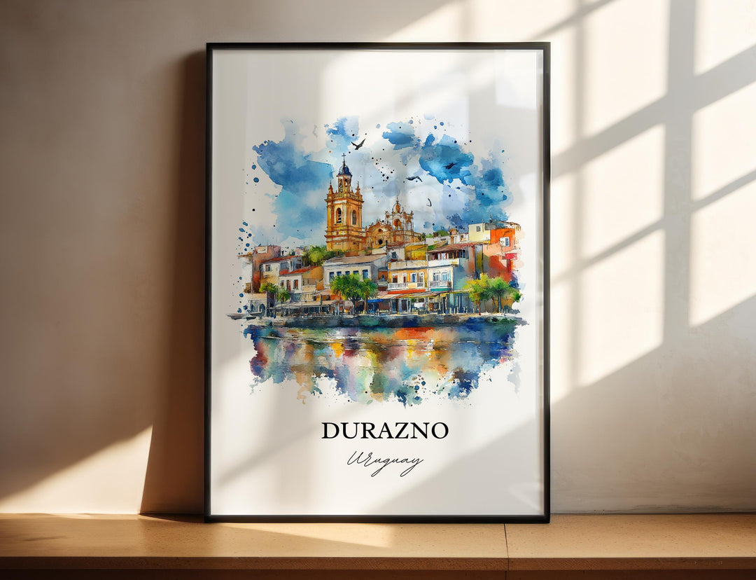 Durazno Wall Art, Uruguay Print, Uruguay Watercolor Art, Durazno Uruguay Gift, Travel Print, Travel Poster, Housewarming Gift