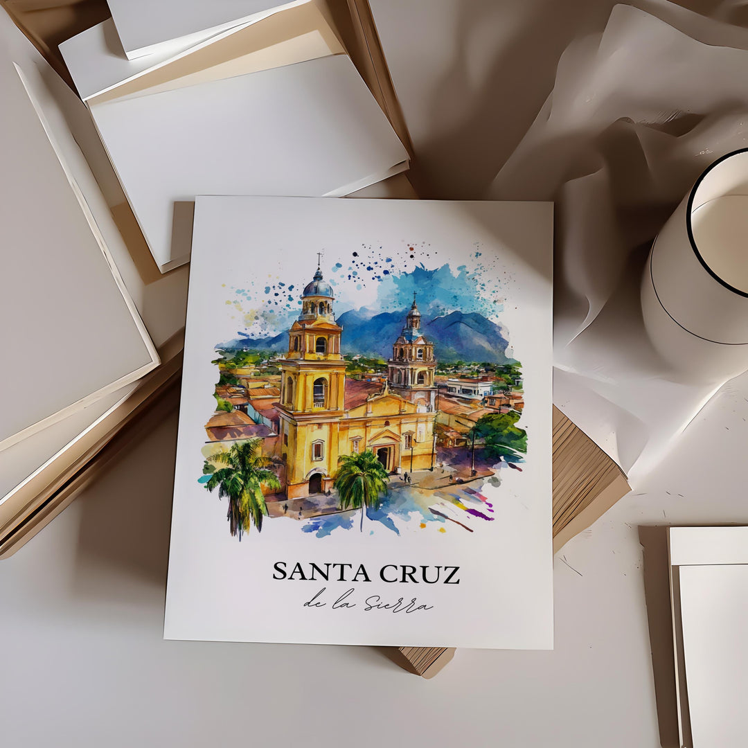 Santa Cruz de la Sierra Art, Bolivia Print, Bolivia Artwork, Santa Cruz de la Sierra Gift, Travel Print, Travel Poster, Housewarming Gift