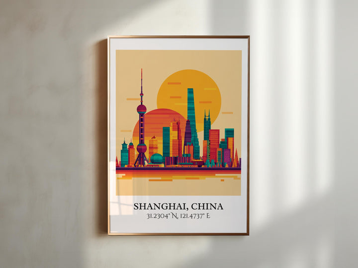 Shanghai Art, Shanghai Retro Travel Art, Shanghai Home Decor, Shanghai China Gift, China Travel Art, Travel Prints, Housewarming Gift