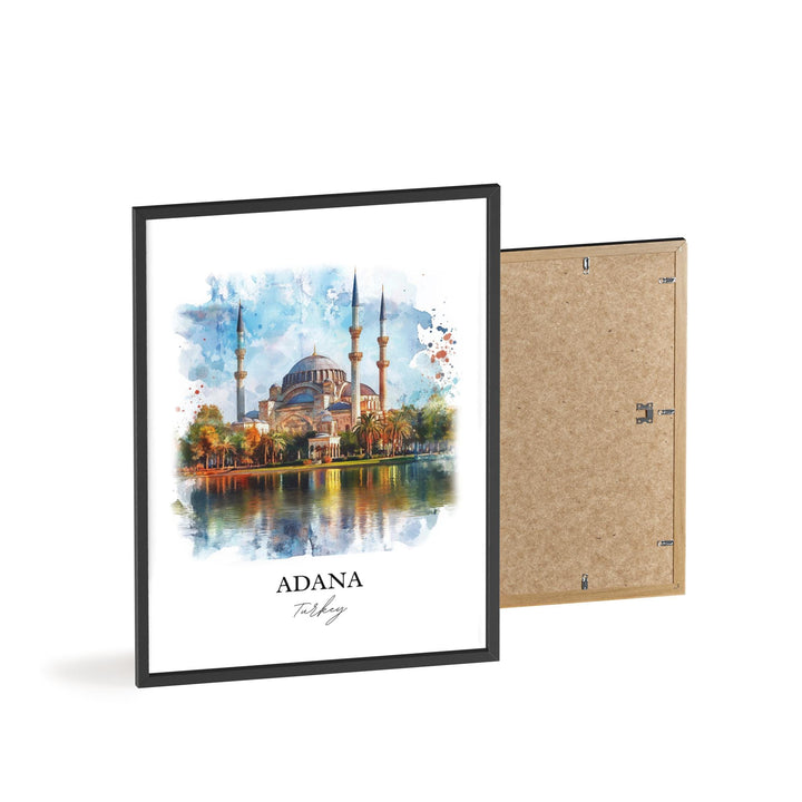 Adana Wall Art, Seyhan River Print, Turkey Watercolor Art, Adana Turkey Gift, Travel Print, Travel Poster, Housewarming Gift