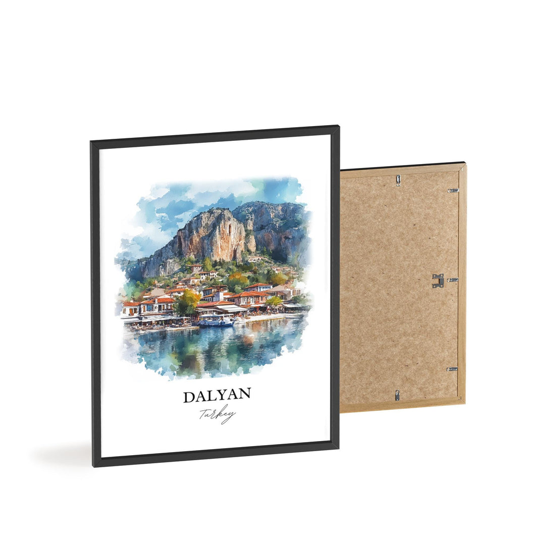 Dalyan Turkey Wall Art, Ortaca District Print, Turkey Watercolor Art, Dalyan Turkey Gift, Travel Print, Travel Poster, Housewarming Gift