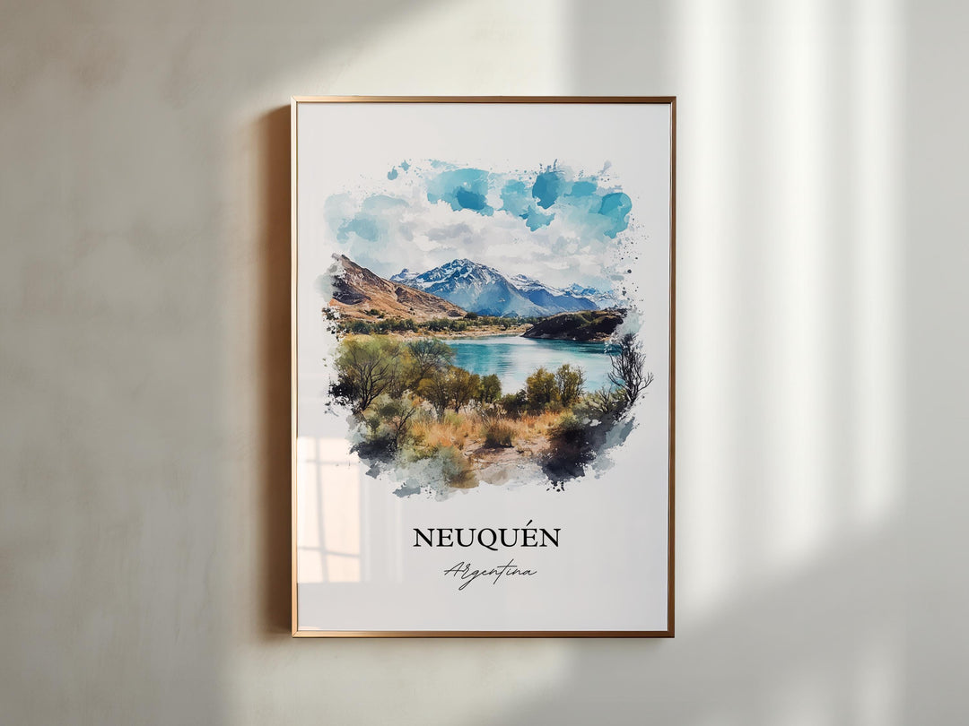 Neuquén Wall Art, Confluencia Dept Print, Argentina Watercolor Art, Neuquén Argentina Gift, Travel Print, Travel Poster, Housewarming Gift