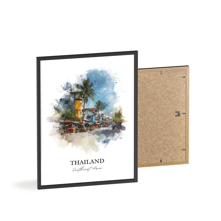 Thailand Wall Art, Thailand Print, Thailand Watercolor Art, Thailand Gift, Travel Print, Travel Poster, Housewarming Gift
