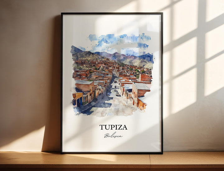 Tupiza Bolivia Wall Art, Potosí Print, Bolivia Watercolor Art, Tupiza Bolivia Gift, Travel Print, Travel Poster, Housewarming Gift