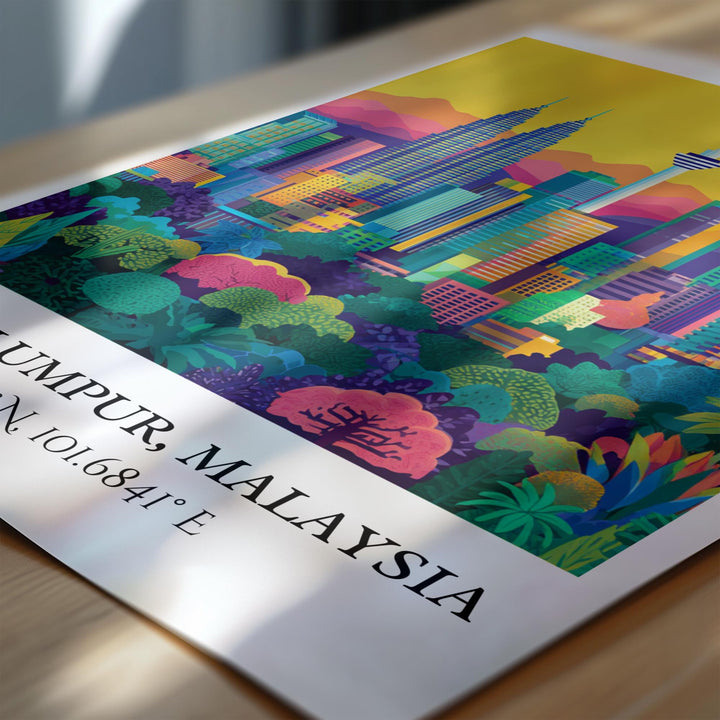 Kuala Lumpur Art, Kuala Lumpur Retro Travel Art, Kuala Lumpur Decor, Kuala Lumpur Gift, Malaysia Wall Art, Travel Prints, Housewarming Gift