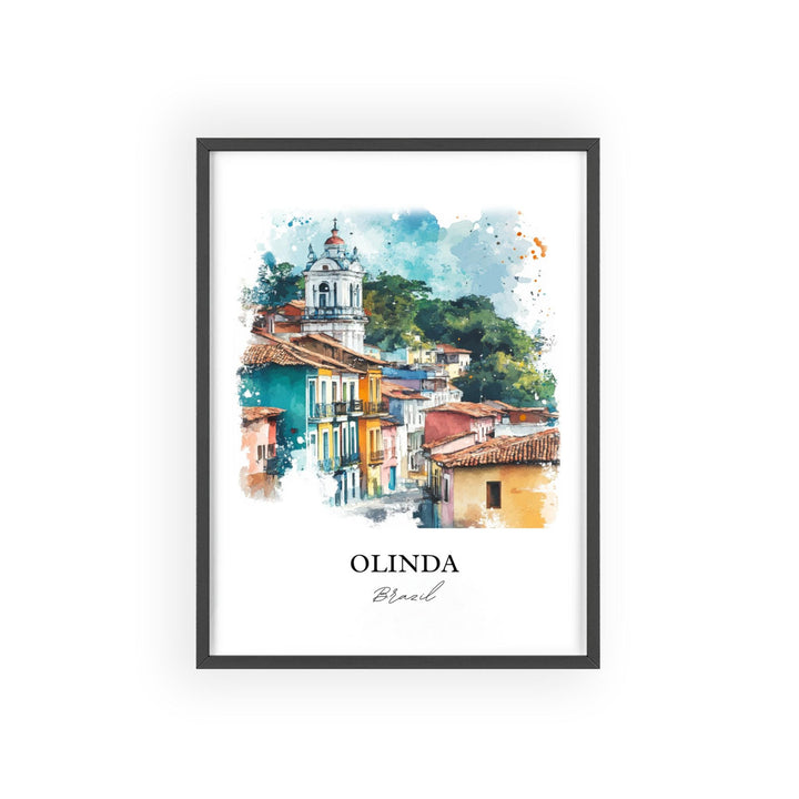 Olinda Brazil Wall Art, Recife Print, Brazil Watercolor Art, Olinda Brazil Gift, Travel Print, Travel Poster, Housewarming Gift