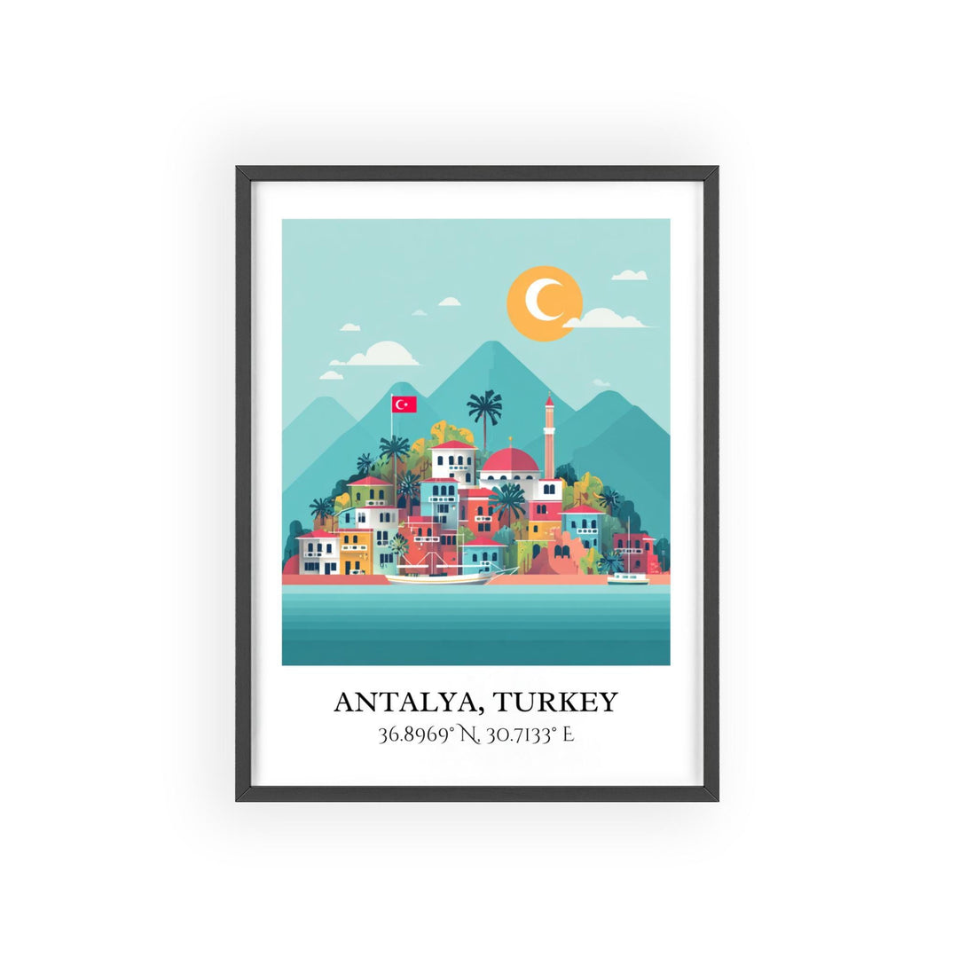 Antalya Wall Art, Antalya Travel Art, Antalya Home Decor, Antalya Turkey Gift, Turkey Travel Art, Antalya Turkey Print, Housewarming Gift
