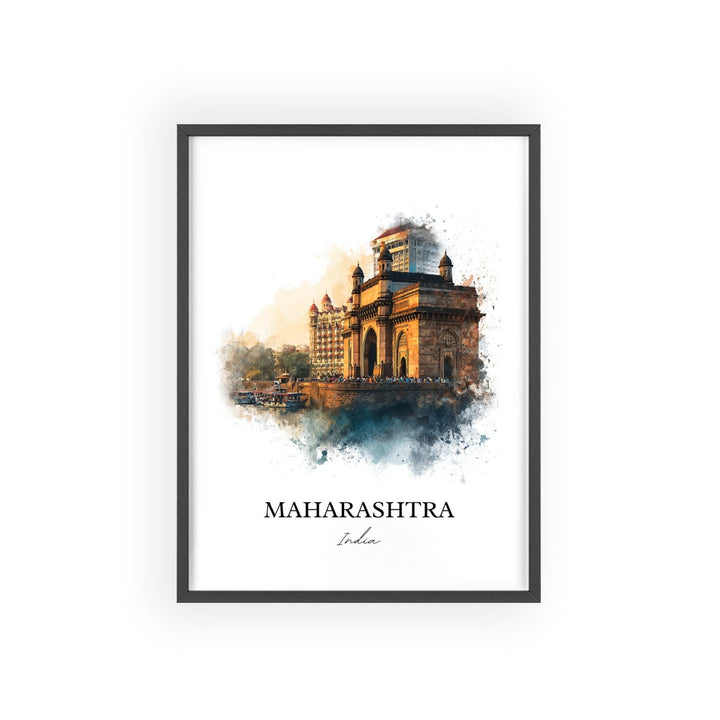 Maharashtra Wall Art, Maharashtra Print, India Watercolor Art, Maharashtra Gift, Maharashtra Travel Print, Travel Poster, Housewarming Gift