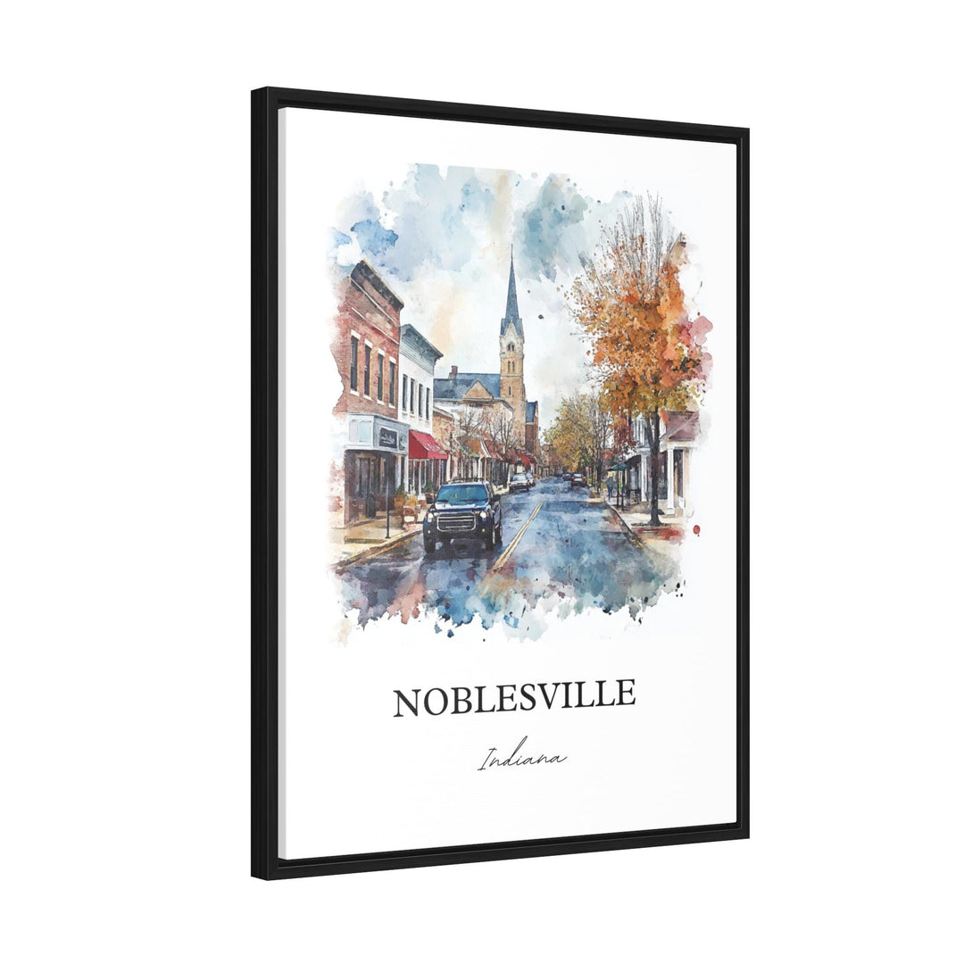 Noblesville IN Wall Art, Hamilton County Print, Indianapolis Watercolor, Noblesville Gift, Travel Print, Travel Poster, Housewarming Gift