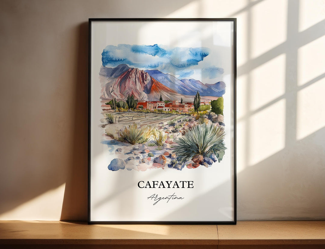 Cafayate Wall Art, Cafayate Print, Argentina Watercolor Art, Cafayate Argentina Gift, Travel Print, Travel Poster, Housewarming Gift
