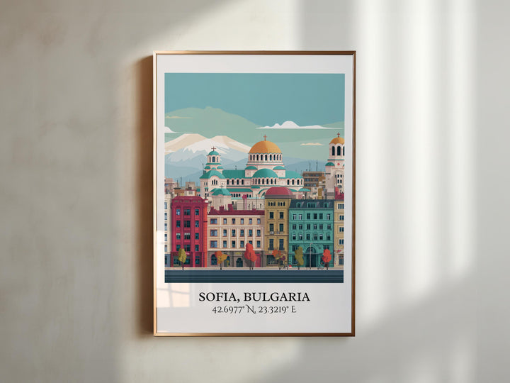 Sofia Bulgaria Art, Sofia Retro Travel Art, Sofia Bulgaria Home Decor, Bulgaria Gift, Bulgaria Travel Art, Travel Prints, Housewarming Gift