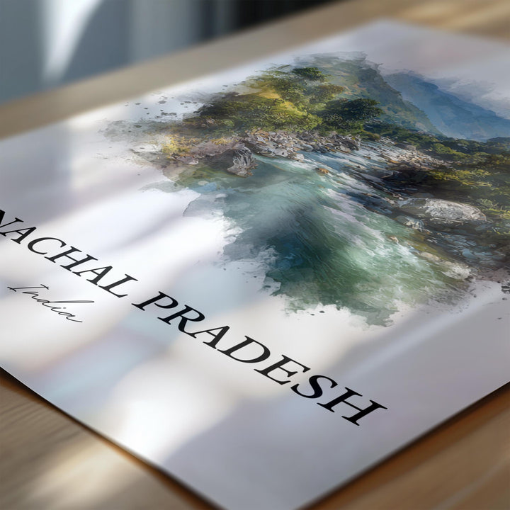 Arunachal Pradesh Wall Art, India Print, India Watercolor Art, Arunachal Pradesh Gift, India Travel Print, Travel Poster, Housewarming Gift