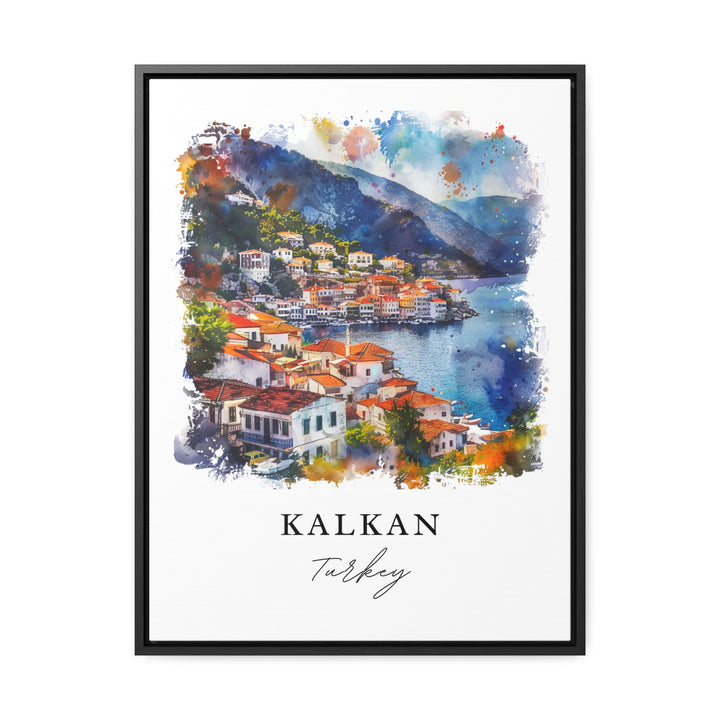 Kalkan Turkey Wall Art, Kalkan Print, Turkey Watercolor, Kalkan Turkey Gift, Travel Poster, Housewarming Gift
