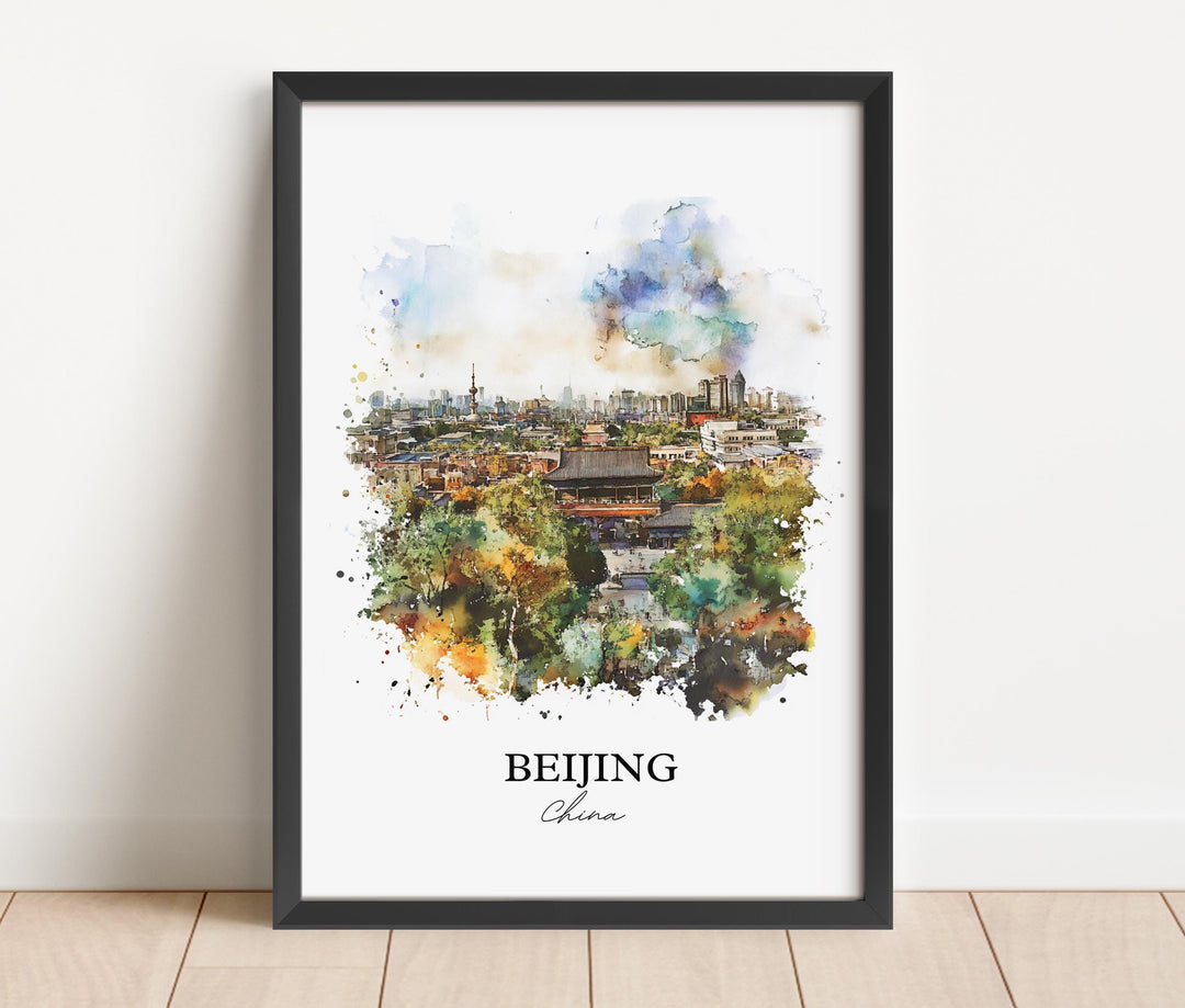 Beijing Wall Art, Beijing China Print, China Watercolor Art, Beijing Gift, Travel Print, Travel Poster, Housewarming Gift