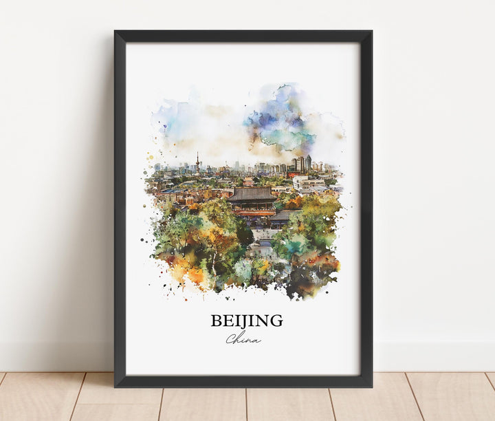 Beijing Wall Art, Beijing China Print, China Watercolor Art, Beijing Gift, Travel Print, Travel Poster, Housewarming Gift