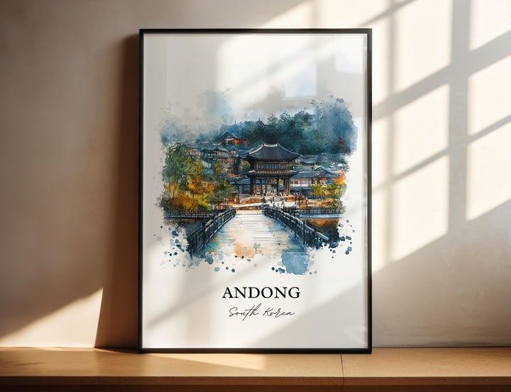 Andong Travel Print Wall Art Nakdong River Wall Hanging Home Décor Andong-Si Gift Art Lovers South Korea Art Lover Gift Andong Poster