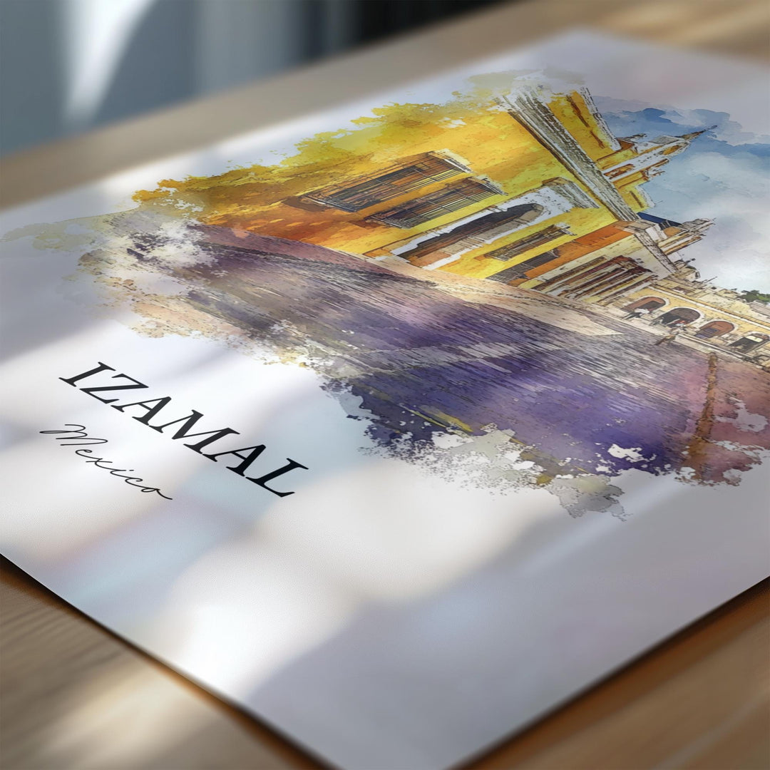 Izamal Mexico Wall Art, Yucatán Print, Mexico Watercolor Art, Izamal Mexico Gift, Travel Print, Travel Poster, Housewarming Gift