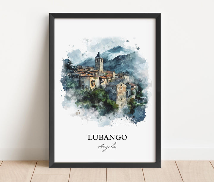 Lubango Wall Art, Lubango Print, Angola Watercolor Art, Lubango Angola Gift, Travel Print, Travel Poster, Housewarming Gift