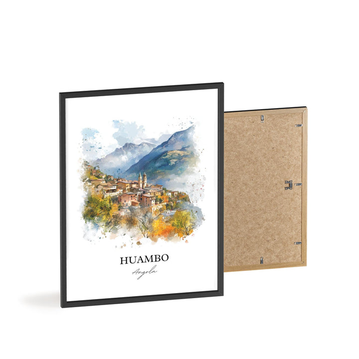 Huambo Wall Art, Angola Print, Angola Watercolor Art, Huambo Gift, Travel Print, Travel Poster, Housewarming Gift