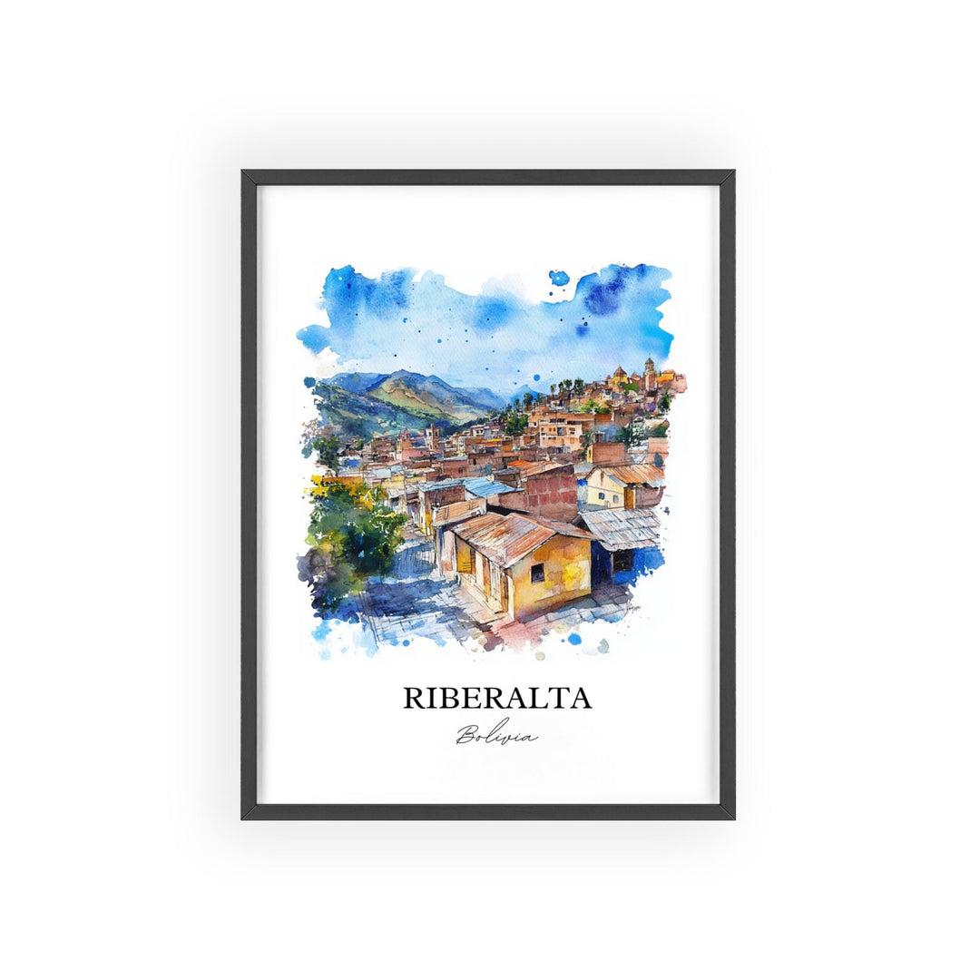Riberalta Wall Art, Beni Dept Print, Bolivia Watercolor Art, Riberalta Bolivia Gift, Travel Print, Travel Poster, Housewarming Gift