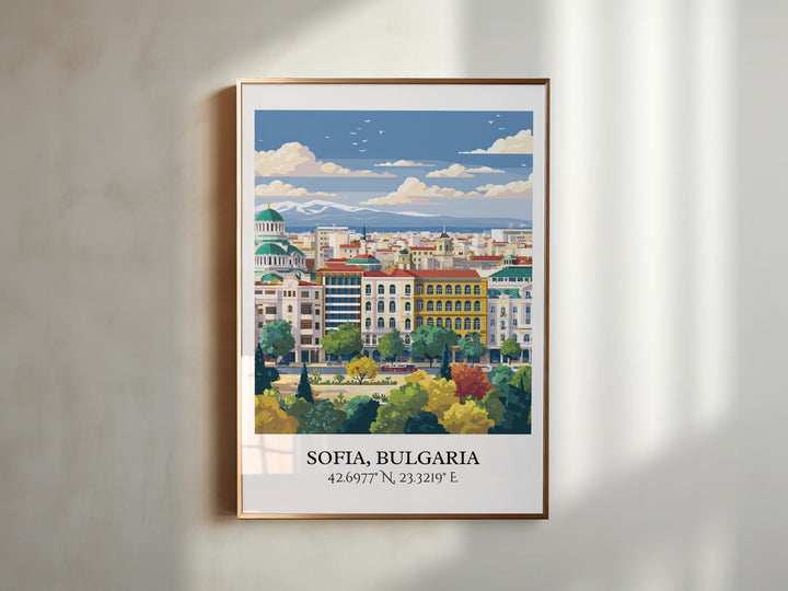 Sofia Bulgaria Art, Bulgaria Retro Travel Art, Bulgaria Home Decor, Bulgaria Gift, Bulgaria Travel Art, Travel Prints, Housewarming Gift