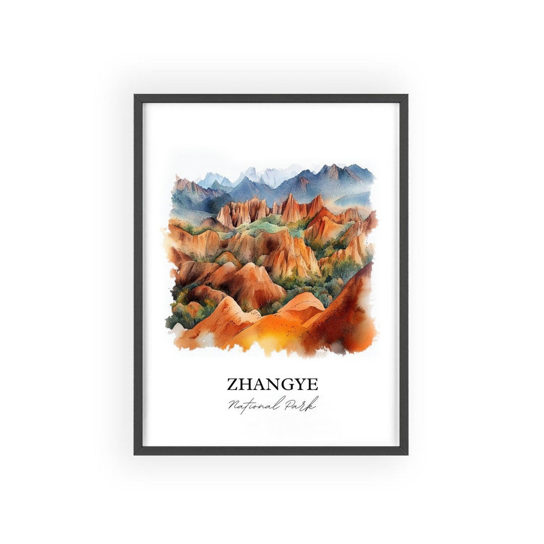 Zhangye National Park Wall Art, Gansu Print, China Artwork, Zhangye National Park Gift, Travel Print, Travel Poster, Housewarming Gift