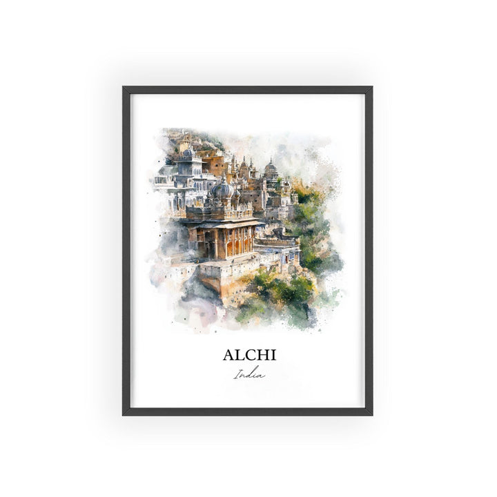 Alchi India Wall Art, Ladakh Print, India Watercolor Art, Alchi India Gift, Travel Print, Travel Poster, Housewarming Gift