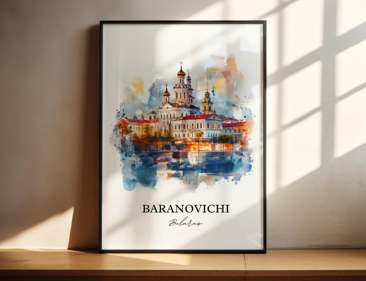 Baranovichi Wall Art, Belarus Print, Belarus Watercolor Art, Baranovichi Gift, Travel Print, Travel Poster, Housewarming Gift
