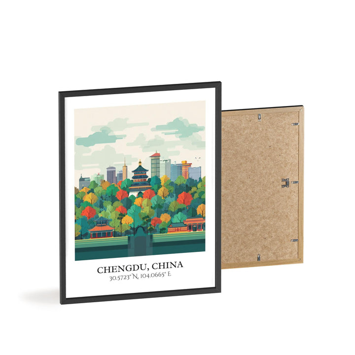 Chengdu China Art, Chengdu Retro Travel Art, Chengdu Home Decor, Chengdu Gift, Chengdu China Travel Art, Travel Prints, Housewarming Gift