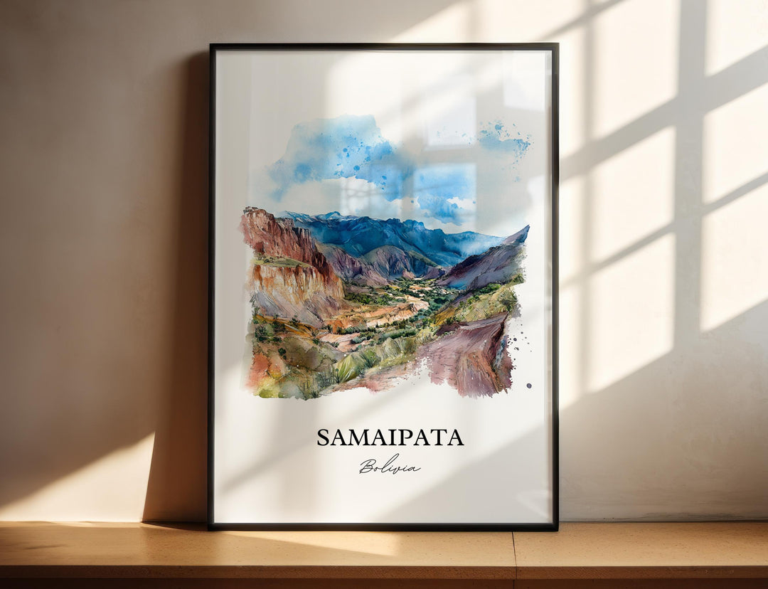Samaipata Wall Art, Amboró National Park Print, Bolivia Watercolor, Samaipata Bolivia Gift, Travel Print, Travel Poster, Housewarming Gift