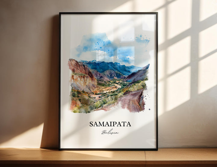 Samaipata Wall Art, Amboró National Park Print, Bolivia Watercolor, Samaipata Bolivia Gift, Travel Print, Travel Poster, Housewarming Gift