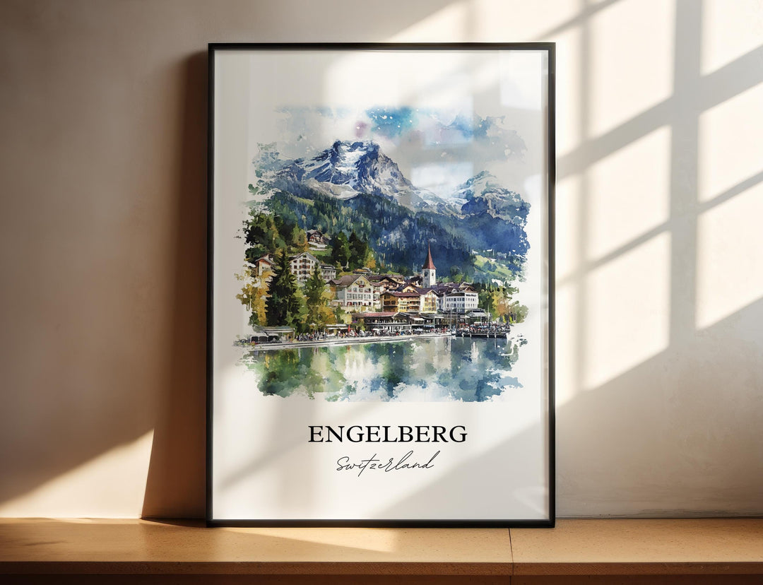 Engelberg Travel Print Wall Art Engelberg Wall Hanging Home Décor Switzerland Gift Art Lovers Switzerland Art Lover Gift Engelberg Poster