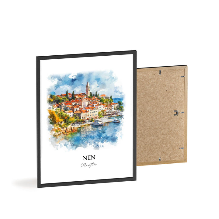 Nin Croatia Wall Art, Zadar County Print, Croatia Watercolor Art, Nin Croatia Gift, Travel Print, Travel Poster, Housewarming Gift