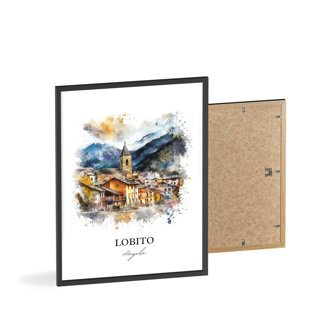 Lobito Angola Wall Art, Benguela Province Print, Angola Watercolor Art, Lobito Gift, Travel Print, Travel Poster, Housewarming Gift