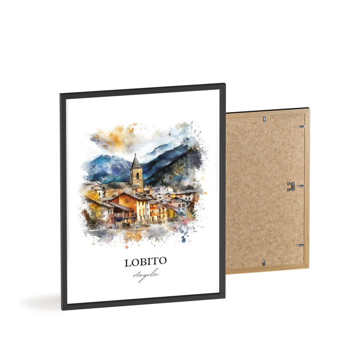 Lobito Angola Wall Art, Benguela Province Print, Angola Watercolor Art, Lobito Gift, Travel Print, Travel Poster, Housewarming Gift