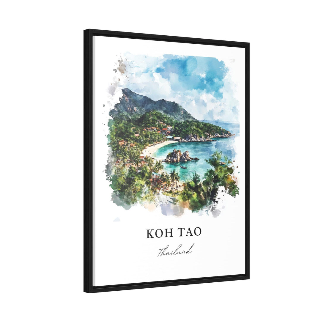 Koh Tao Wall Art, Mae Haad Beach Print, Thailand Watercolor Art, Koh Tao Gift, Travel Print, Travel Poster, Housewarming Gift