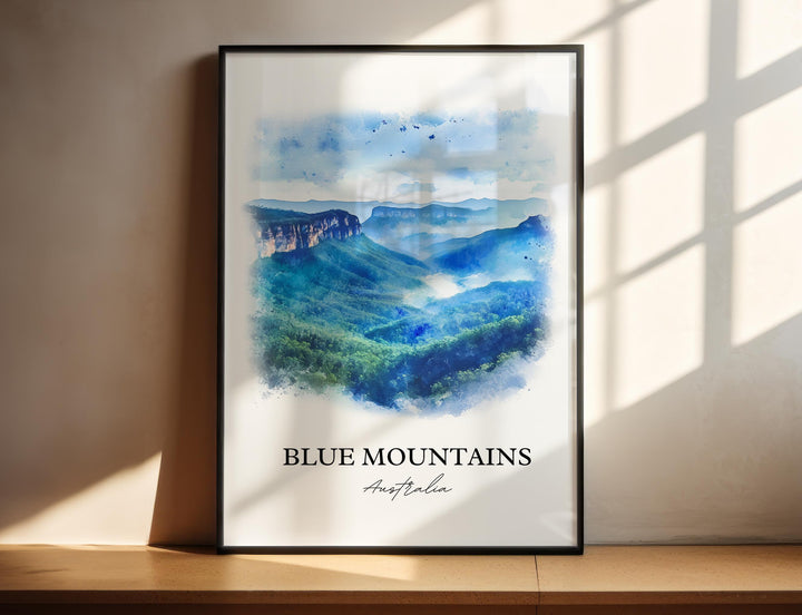 Blue Mountains Art, New South Wales Print, Australia Artwork, Blue Mountains Australia Gift, Travel Print, Travel Poster, Housewarming Gift