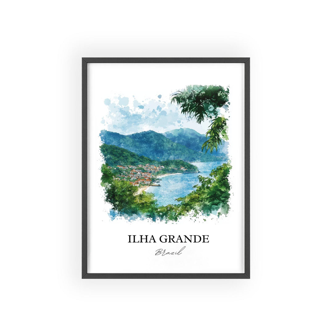 Ilha Grande Wall Art, Rio de Janeiro Print, Brazil Watercolor Art, Ilha Grande Gift, Travel Print, Travel Poster, Housewarming Gift