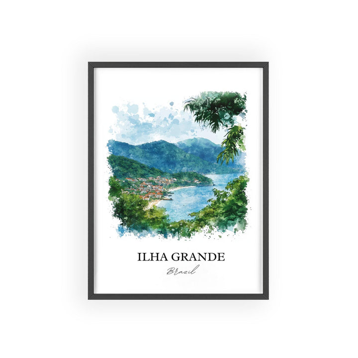 Ilha Grande Wall Art, Rio de Janeiro Print, Brazil Watercolor Art, Ilha Grande Gift, Travel Print, Travel Poster, Housewarming Gift