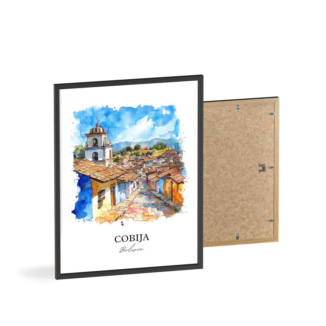 Cobija Bolivia Wall Art, Pando Bolivia Print, Bolivia Watercolor Art, Cobija Bolivia Gift, Travel Print, Travel Poster, Housewarming Gift