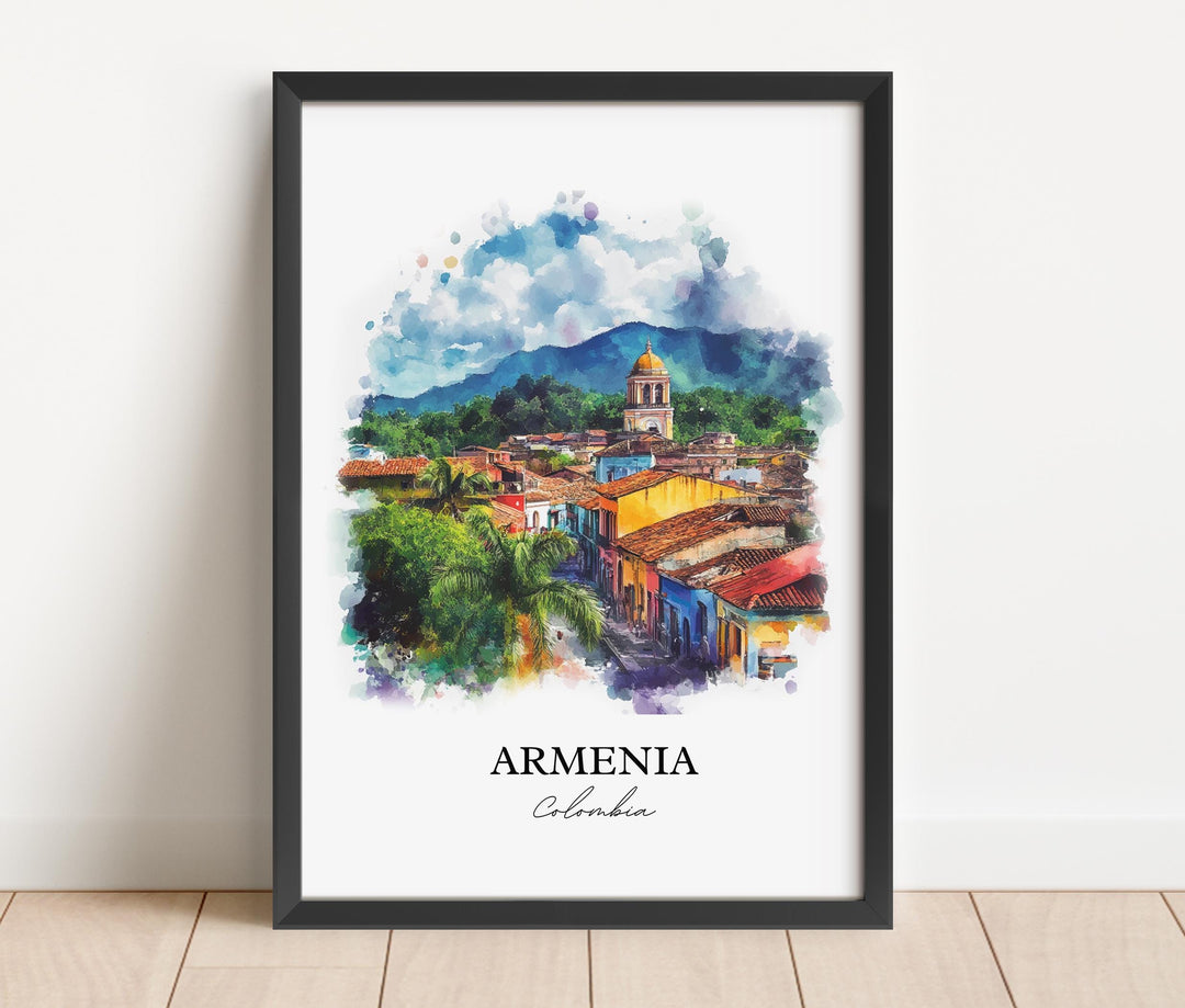 Armenia Colombia Wall Art, Quindío Print, Colombia Watercolor Art, Armenia Colombia Gift, Travel Print, Travel Poster, Housewarming Gift
